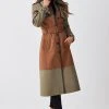Karen Millen Lydia Millen Cotton Colourblock Trench Coat -Karen Millen shop multi lydia millen cotton colourblock trench coat