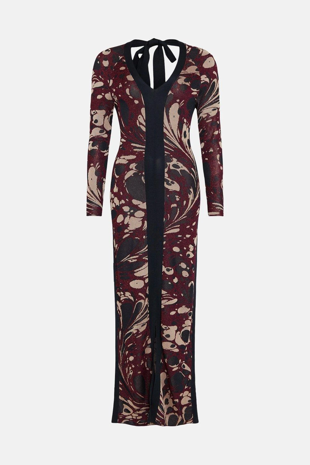 Karen Millen Marble Slinky Jacquard Knit Maxi Dress 6 Karen Millen Marble Slinky Jacquard Knit Maxi Dress - Image 4