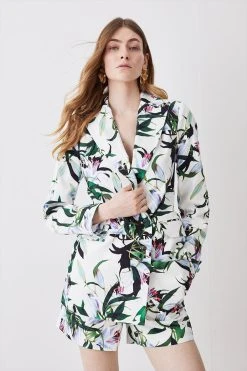 Karen Millen Premium Stretch Cotton Sateen Lily Double Breasted Jacket 9 Karen Millen Premium Stretch Cotton Sateen Lily Double Breasted Jacket -Karen Millen shop multi premium stretch cotton sateen lily double breasted jacket 2