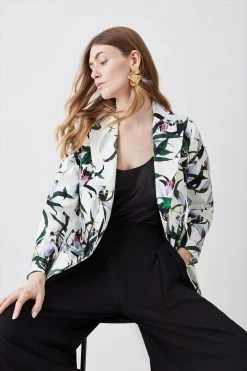 Karen Millen Premium Stretch Cotton Sateen Lily Double Breasted Jacket 10 Karen Millen Premium Stretch Cotton Sateen Lily Double Breasted Jacket -Karen Millen shop multi premium stretch cotton sateen lily double breasted jacket 3