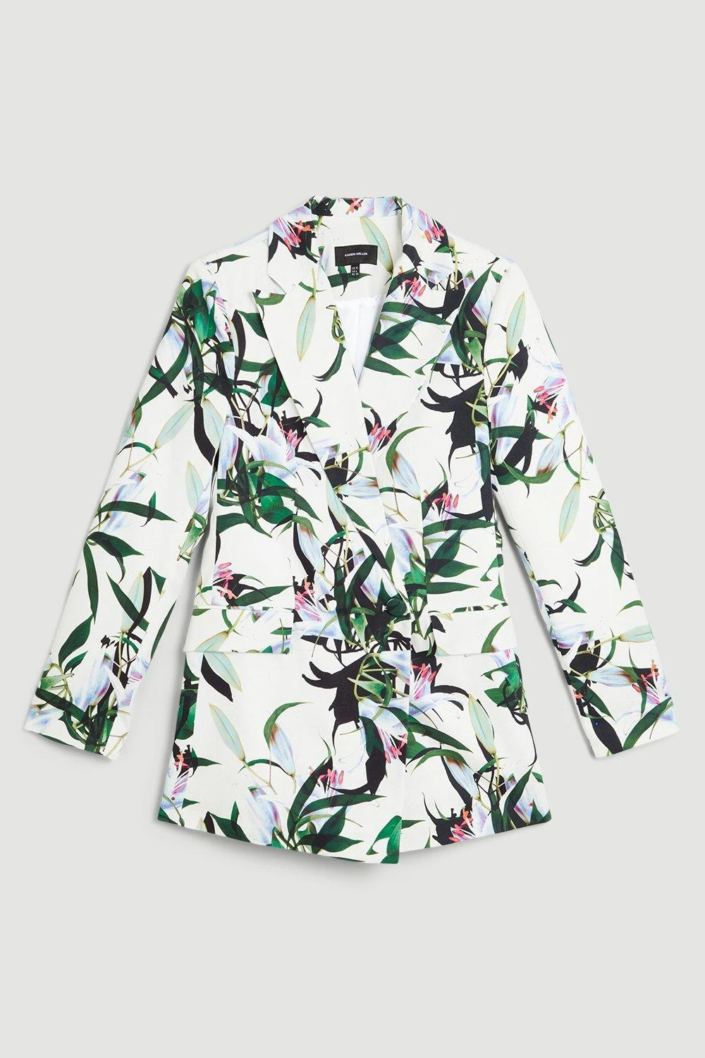 Karen Millen Premium Stretch Cotton Sateen Lily Double Breasted Jacket 7 Karen Millen Premium Stretch Cotton Sateen Lily Double Breasted Jacket - Image 5