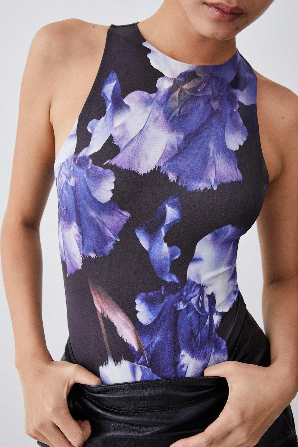 Karen Millen Slinky Racer Print Jersey Bodysuit 3 Karen Millen Slinky Racer Print Jersey Bodysuit