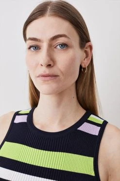 Karen Millen Stripe Rib Knitted Vest