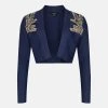 Karen Millen Embellished Bandage Knit Crop Cardigan 1 Karen Millen Embellished Bandage Knit Crop Cardigan -Karen Millen shop navy embellished bandage knit crop cardigan