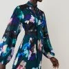Karen Millen Neon Floral Mix Lace & Embroidery Maxi Dress