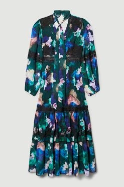 Karen Millen Neon Floral Mix Lace & Embroidery Maxi Dress -Karen Millen shop neon floral mix lace embroidery maxi dress 3