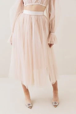 Karen Millen Lydia Millen Tulle Woven Maxi Skirt -Karen Millen shop neutral lydia millen tulle woven maxi skirt 2