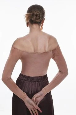 Karen Millen Slinky Bardot Jersey Bodysuit -Karen Millen shop nude slinky bardot jersey bodysuit 1