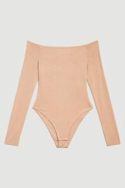 Karen Millen Slinky Bardot Jersey Bodysuit -Karen Millen shop nude slinky bardot jersey bodysuit 3