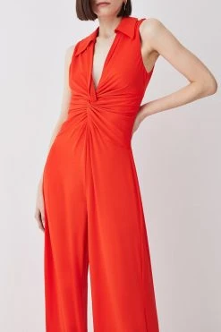 Karen Millen Twist Knot Jersey Jumpsuit