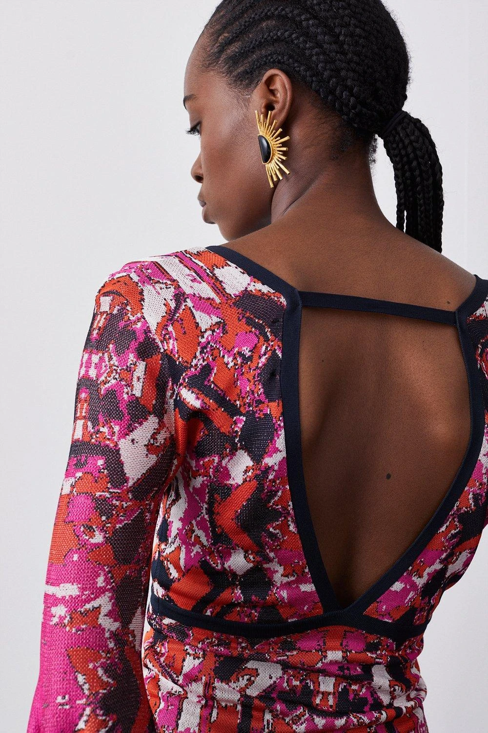 Karen Millen Slinky Knit Jacquard Geo Top 3 Karen Millen Slinky Knit Jacquard Geo Top