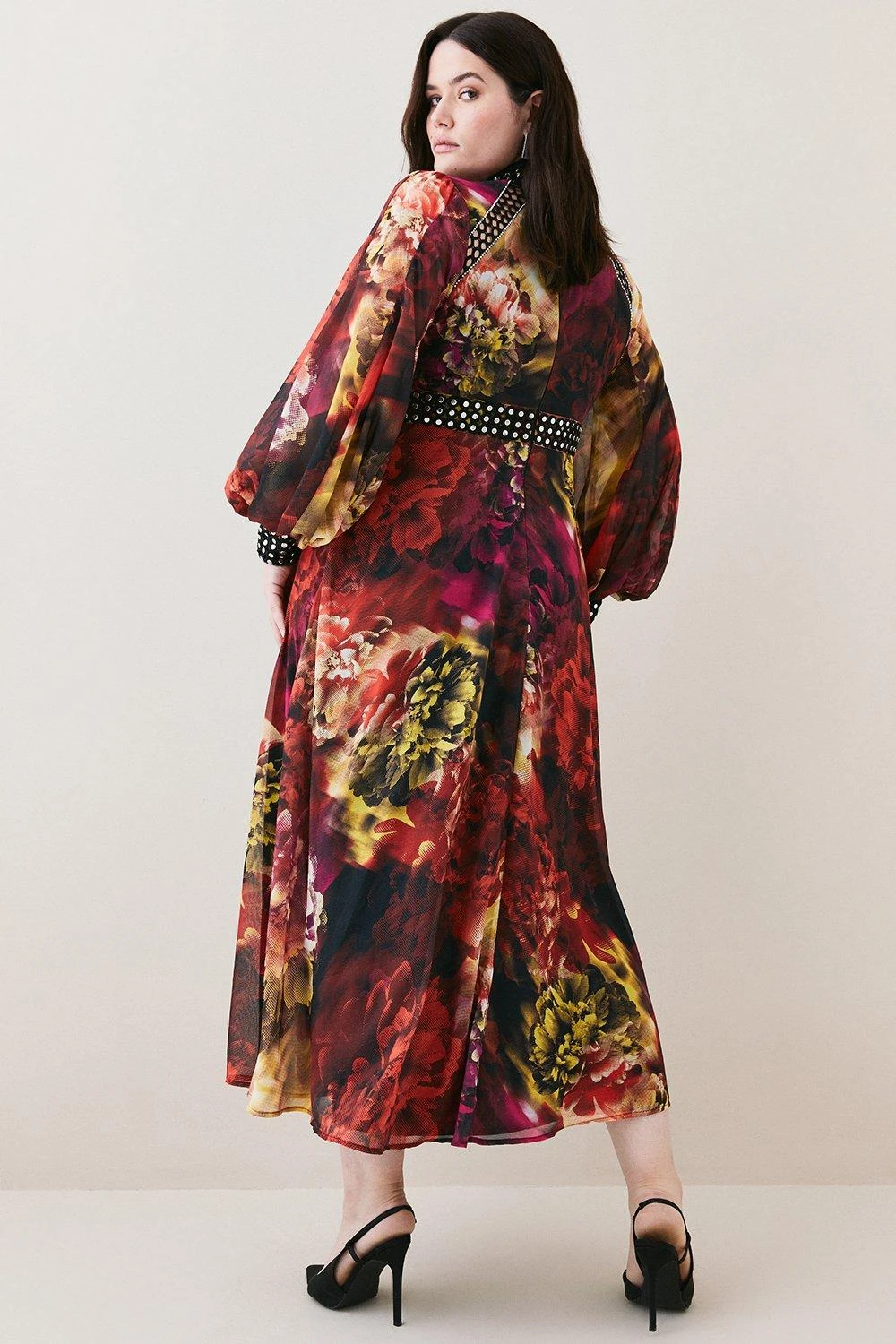 Karen Millen Plus Size Exploded Floral Studded Lace Dress 7 Karen Millen Plus Size Exploded Floral Studded Lace Dress - Image 5