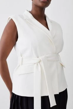 Karen Millen Plus Size Mono Tailored And Pleat Belted Midi Dress -Karen Millen shop plus size mono tailored and pleat belted midi dress 4