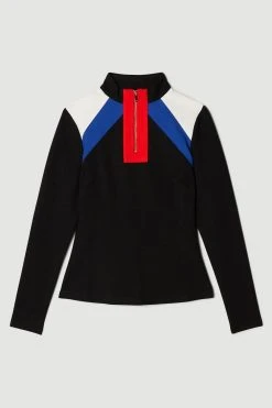 Karen Millen Colour Block Ponte Top -Karen Millen shop red colour block ponte top 2