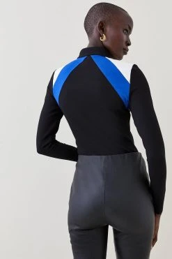 Karen Millen Colour Block Ponte Top -Karen Millen shop red colour block ponte top 4