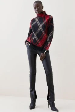 Karen Millen Brushed Knit Slouchy Jumper -Karen Millen shop snake brushed knit slouchy jumper 1 2