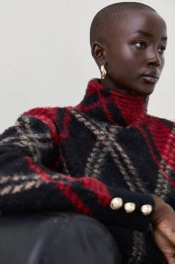 Karen Millen Brushed Knit Slouchy Jumper -Karen Millen shop snake brushed knit slouchy jumper 1 4