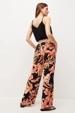 Karen Millen Viscose Modal Woven Trouser -Karen Millen shop snake viscose modal woven trouser 1 3