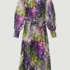 Karen Millen Tall Floral Georgette Woven Shirt Midi Dress