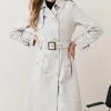 Karen Millen Leather Trench Belted Mac Coat -Karen Millen shop tan leather trench belted mac coat