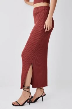 Karen Millen Knit Midi Skirt -Karen Millen shop toffee knit midi skirt 4