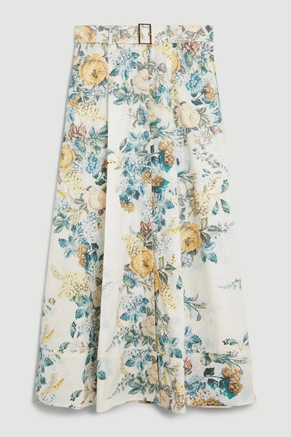 Karen Millen Trailing Floral Cotton Sateen Maxi Skirt 4 Karen Millen Trailing Floral Cotton Sateen Maxi Skirt - Image 2