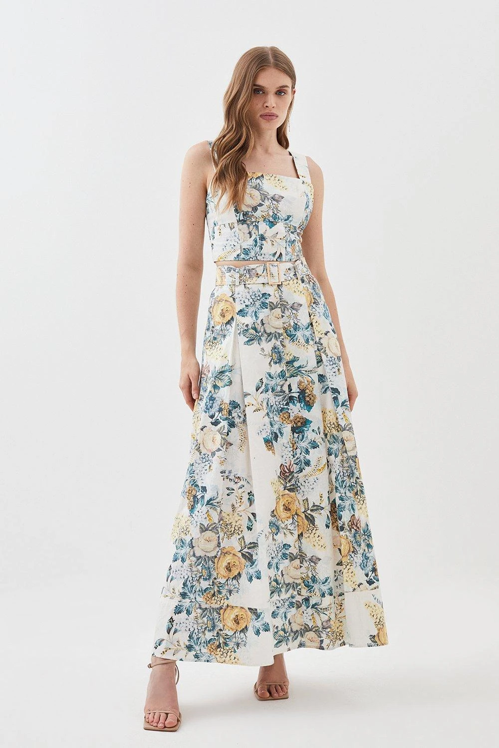 Karen Millen Trailing Floral Cotton Sateen Maxi Skirt 5 Karen Millen Trailing Floral Cotton Sateen Maxi Skirt - Image 3