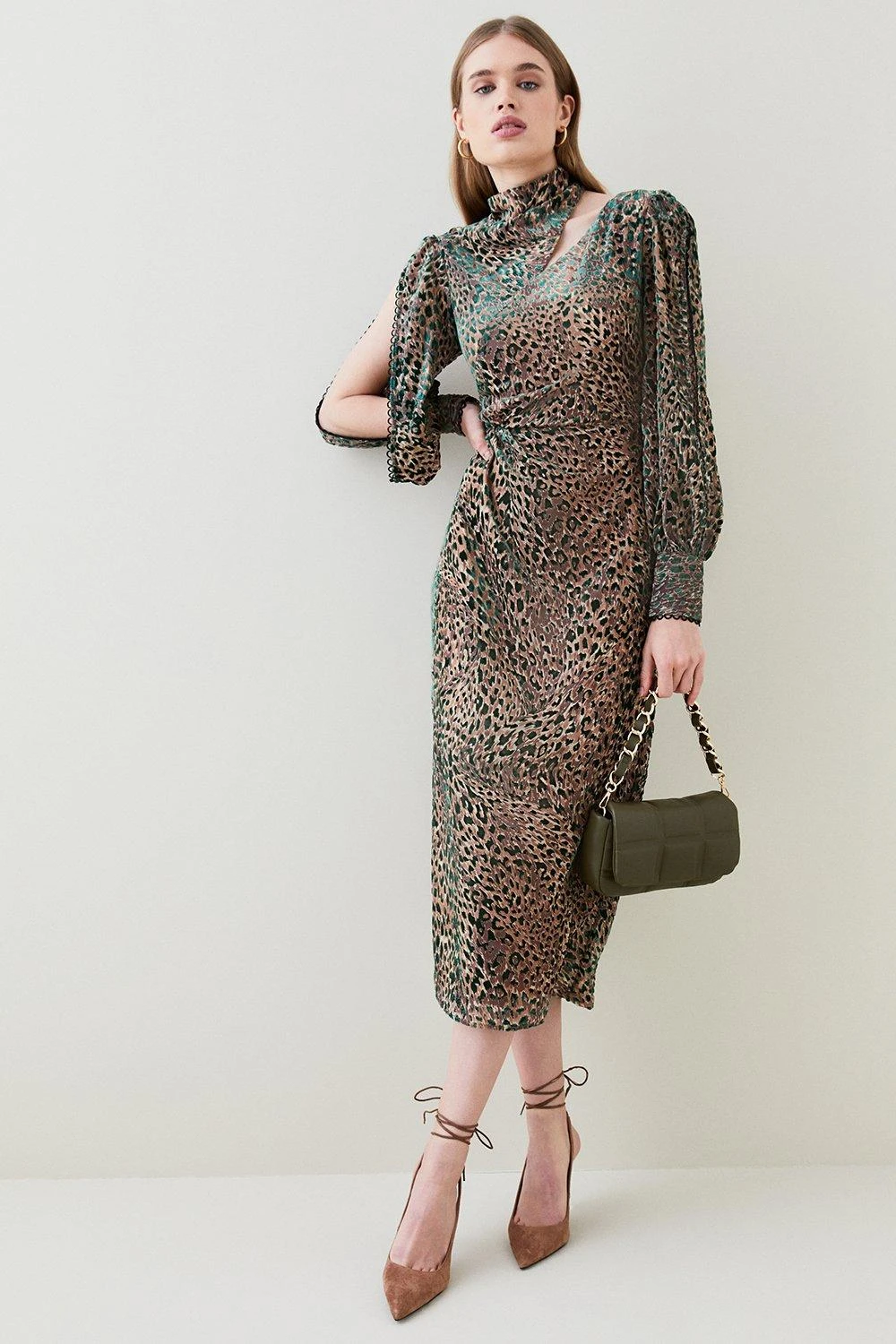 Karen Millen Velvet Animal Devoure Woven Maxi Dress 7 Karen Millen Velvet Animal Devoure Woven Maxi Dress - Image 5