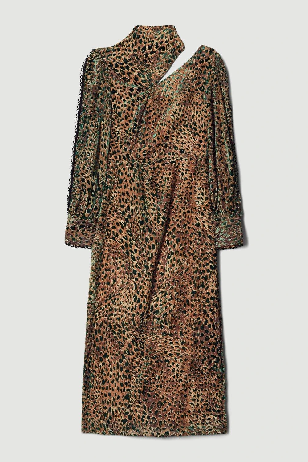 Karen Millen Velvet Animal Devoure Woven Maxi Dress 3 Karen Millen Velvet Animal Devoure Woven Maxi Dress